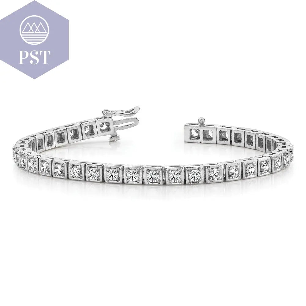 14k White Gold Tennis Bracelet Mounting PST PS Tradings Armband PST PS Tradings PST PS Tradings 14k White Gold Tennis Bracelet Mounting Armband