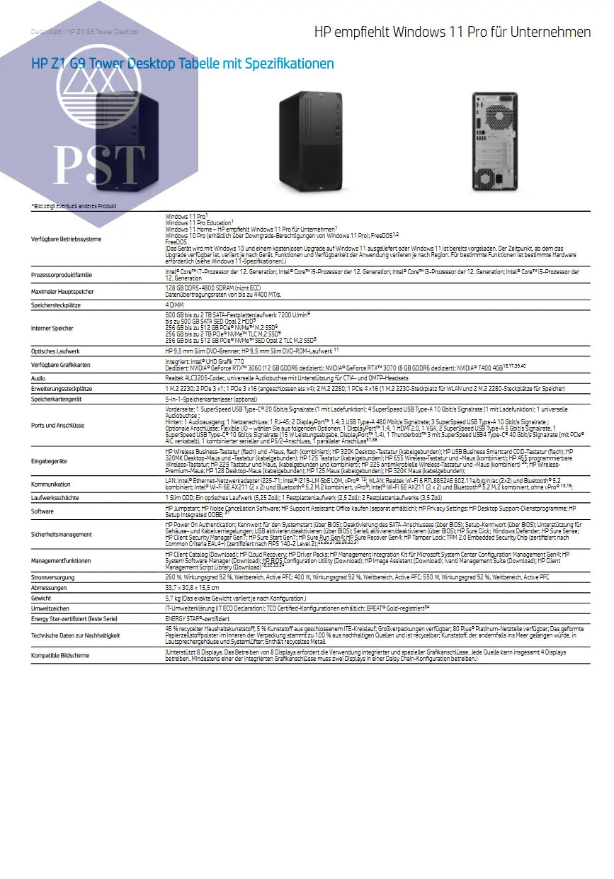 HP Z1 G9 TWR Intel Core i9-14900 32GB 1TB SSD NVIDIA RTX 4060 8GB W11P PST PS Tradings Computer PST PS Tradings PST PS Tradings HP Z1 G9 TWR Intel Core i9-14900 32GB 1TB SSD NVIDIA RTX 4060 8GB W11P Computer