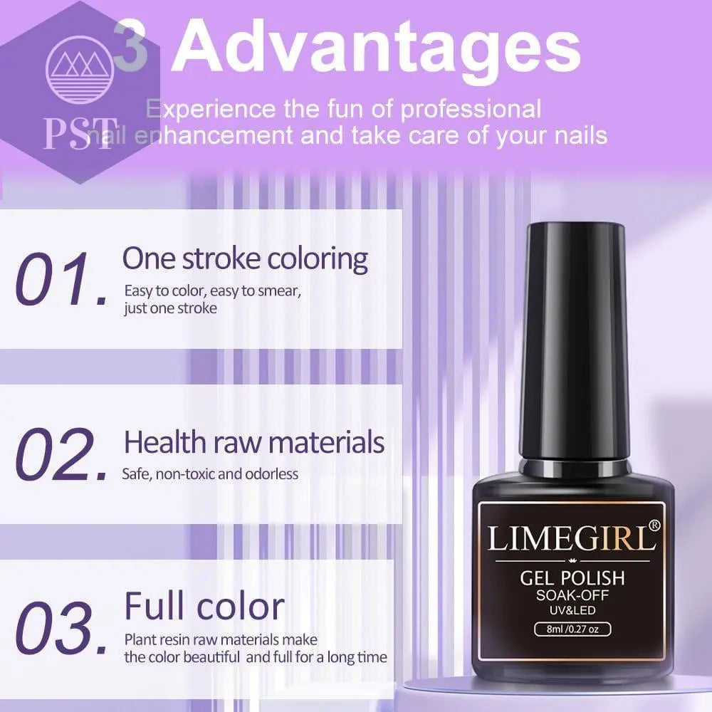 Limegirl Gel Nail Polish Set 60/40/24Colors Semi Permanent UV Led Gel Varnish Soak Off Nail Lacquers Base Top Coat Limegirl Gel Nail Polish set PST PS Tradings