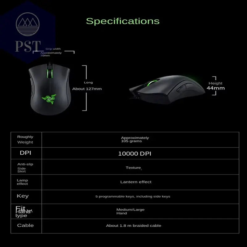 Razer Deathadder Essential Kabelgebundene Gaming Maus / Kabelgebundene Mäuse 6400 DPI 5 Unabhängige Tasten Für Laptop Gaming PC Computer Workstation PST PS Tradings PST PS Tradings PST PS Tradings