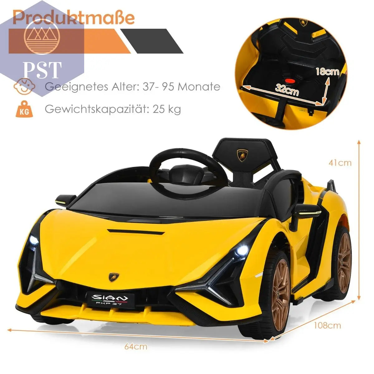 12V Kinderauto Sportwagen - Elektrofahrzeug fur Kinder PST PS Tradings Spielzeug PST PS Tradings  PST PS Tradings 12V Kinderauto Sportwagen - Elektrofahrzeug fur Kinder Spielzeug
