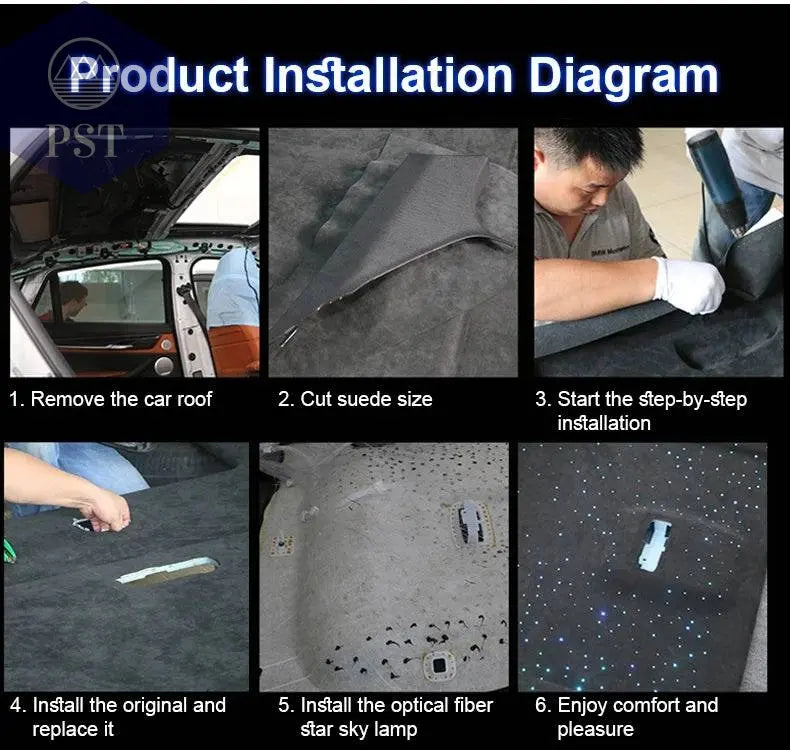 16W LED Twinkle RGBW Roof Fiber Optic Starry Sky Lights For Car Interior Ceiling Lighting Kit APP Music Control LED Ambient Lamp - Property & Safety Tradings