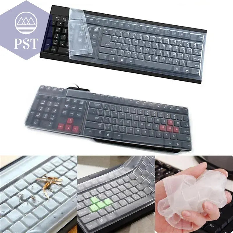 1pc Universal Waterproof Silicone Desktop Computer Keyboard Cover Clear Skin Protector Film Shell Dust-Proof Protective Film - PST PS Tradings