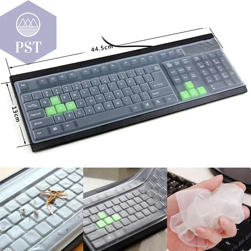 1pc Universal Waterproof Silicone Desktop Computer Keyboard Cover Clear Skin Protector Film Shell Dust-Proof Protective Film - PST PS Tradings
