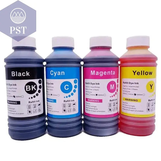 500ML Universal BK C M Y Refill Dye Based Ink Large Capacity Use For Epson Canon HP Brother Lexmark Samsung Dell Inkjet Printer - PST PS Tradings