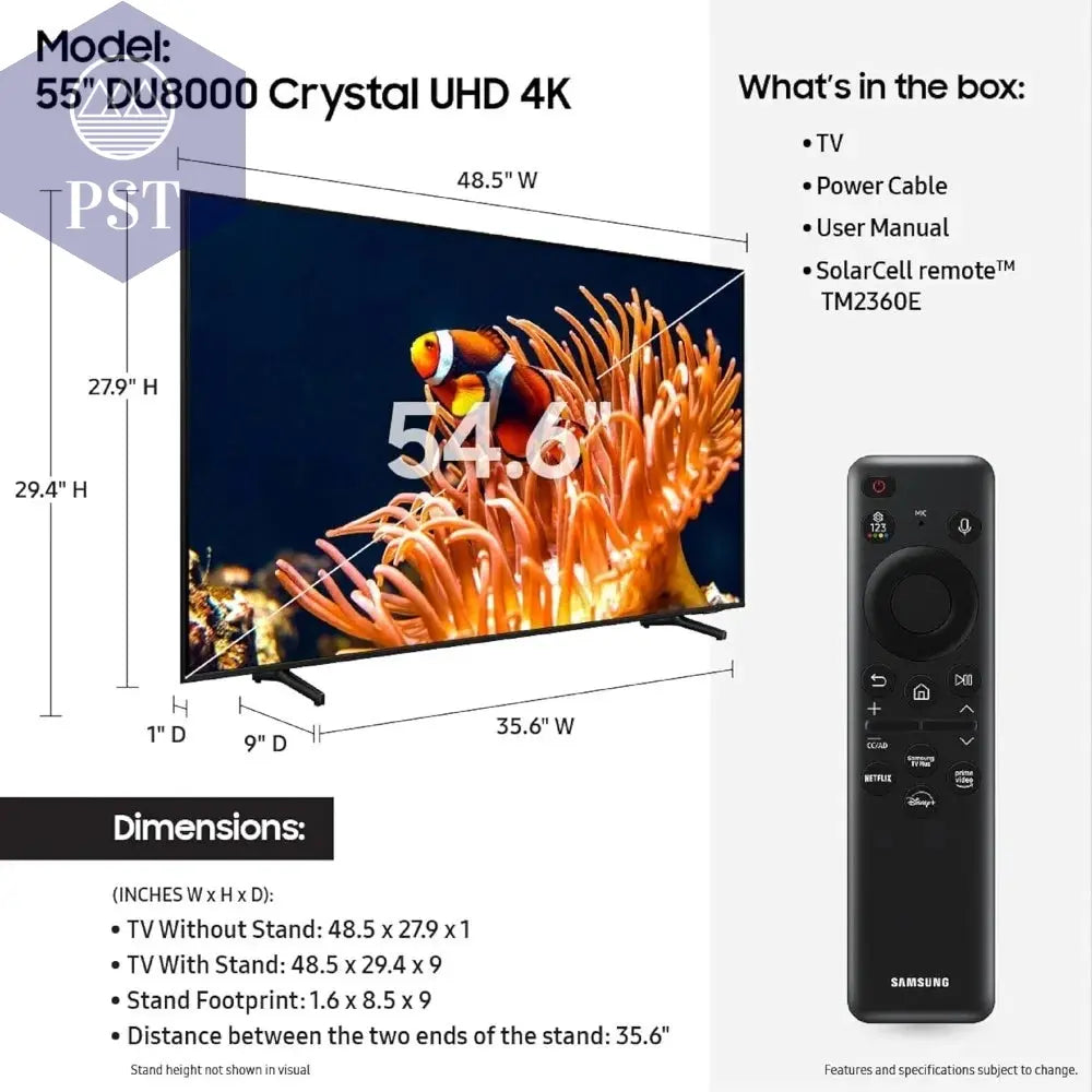 55-Inch Class 4K Crystal UHD DU8000 Series HDR Smart TV w/Object Tracking Sound Lite, Motion Xcelerator, Ultra Slim Design PST PS Tradings  PST PS Tradings  PST PS Tradings 55-Inch Class 4K Crystal UHD DU8000 Series HDR Smart TV w/Object Tracking Sound Lite, Motion Xcelerator, Ultra Slim Design