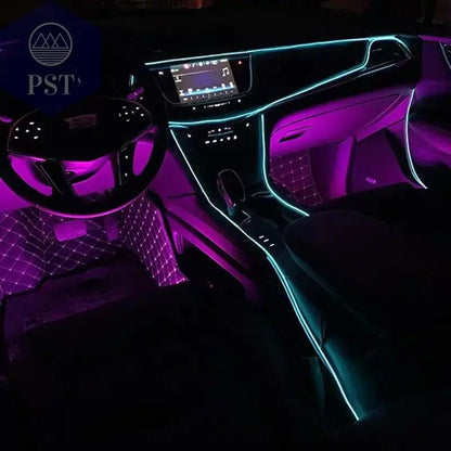 5m Car Interior Accessories Atmosphere Lamp EL Cold Light Line With USB DIY Decorative Dashboard Console Auto LED Ambient Lights - PST PS Tradings