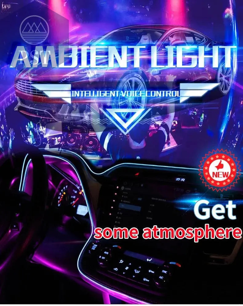 5m Car Interior Accessories Atmosphere Lamp EL Cold Light Line With USB DIY Decorative Dashboard Console Auto LED Ambient Lights - PST PS Tradings