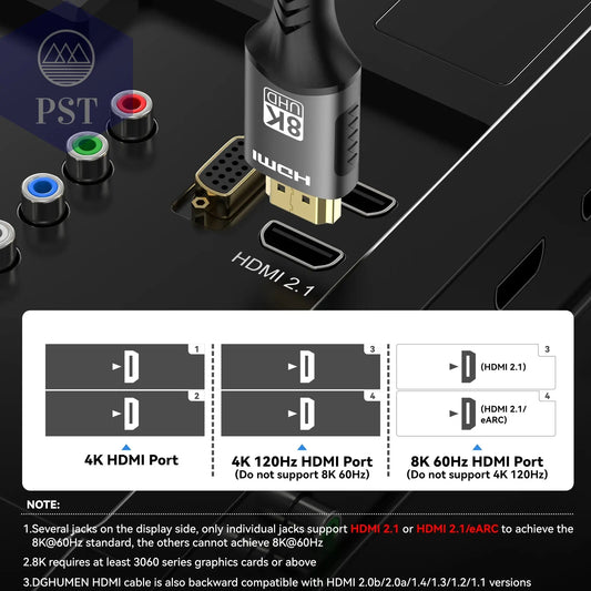 8K HDMI 2.1 Kabel 4K@120Hz 8K@60Hz 48Gbps EARC ARC HDCP Ultra High Speed HDR für RTX Videokabel PC Laptop Projektor HD TV PS5  Elektronik - Medien - Kabel     PST PS Tradings