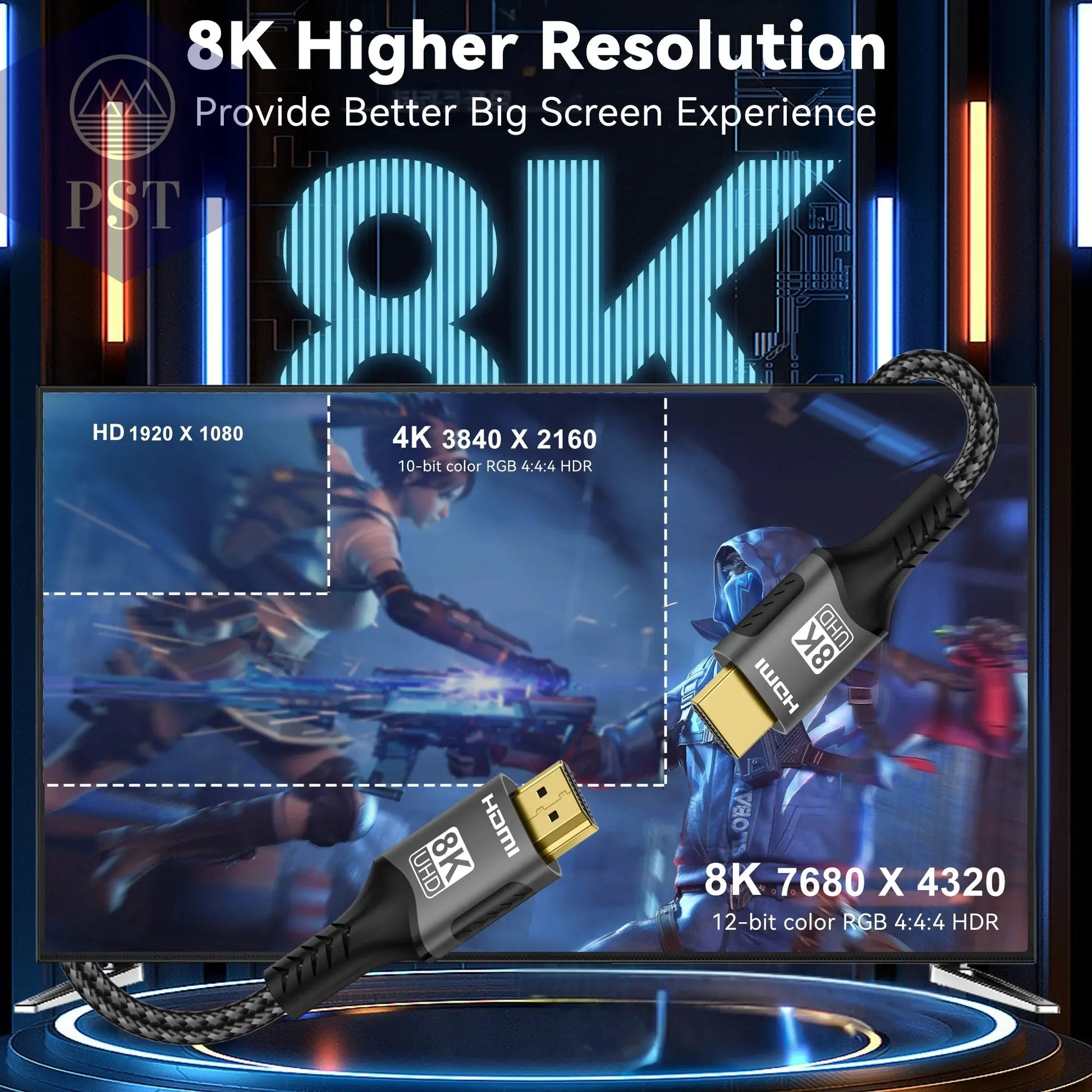 8K HDMI 2.1 Kabel 4K@120Hz 8K@60Hz 48Gbps EARC ARC HDCP Ultra High Speed HDR für RTX Videokabel PC Laptop Projektor HD TV PS5  Elektronik - Medien - Kabel     PST PS Tradings