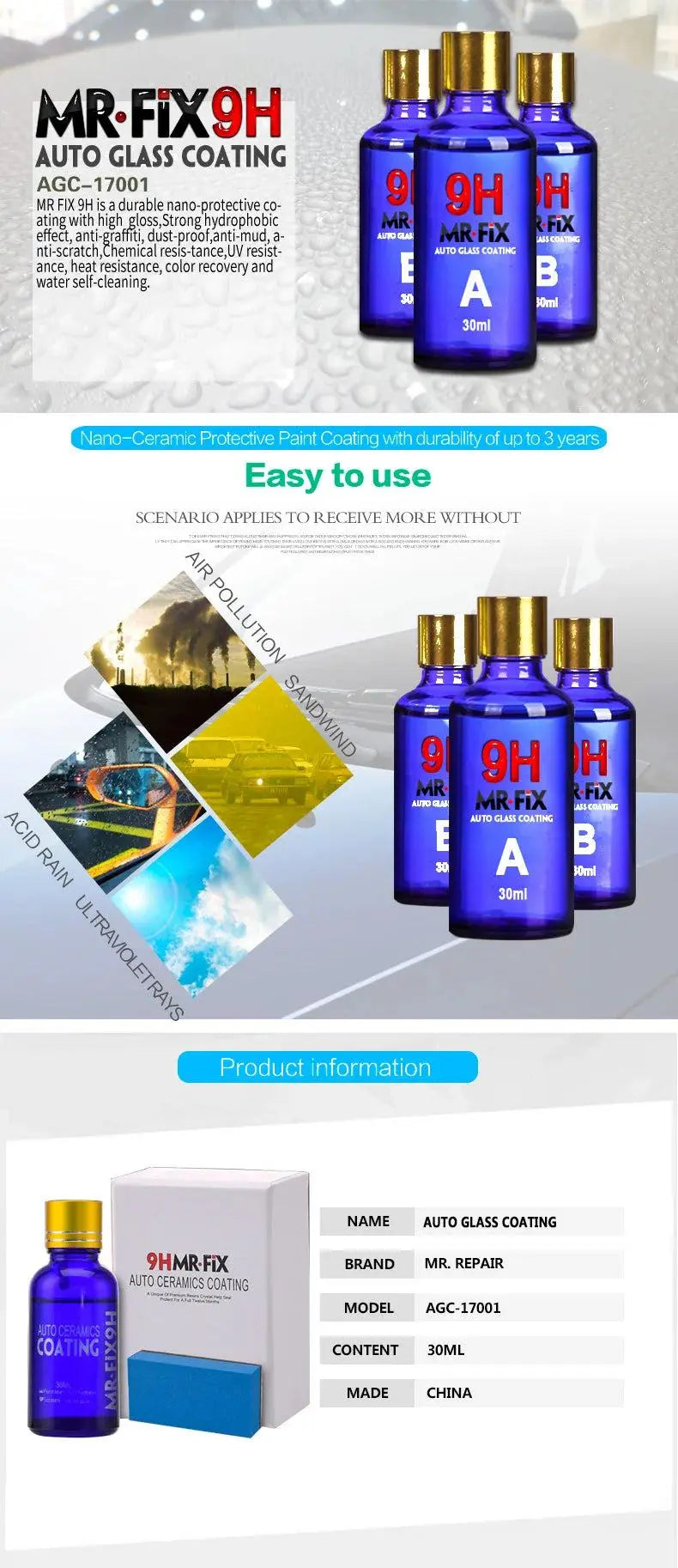 Anti-Scratch Auto Ceramic Glass Coat Liquid Hydrophobic Paint Care Polish Super Detailing Coating For Car Styling - PST PS Tradings