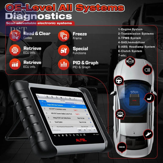 Autel MaxiCOM MK808BT Pro OBD2 Scanner Car Diagnostic Tools Code Reader With Active Test, All System Diagnosis, 28+Services - PST PS Tradings