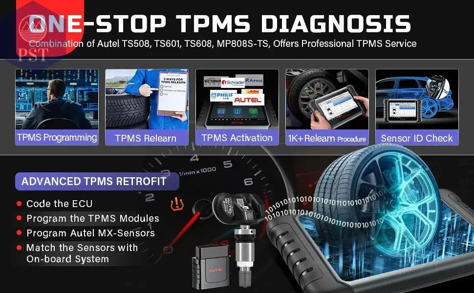 Autel MaxiPRO MP808S-TS Car Diagnostic Tools Online ECU Coding TPMS Automotive Scanner Active Test Scan Tool PK MP808BT PRO - PST PS Tradings