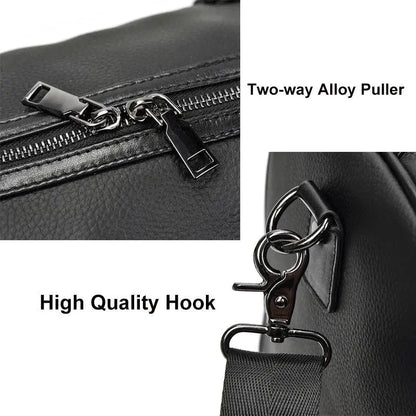Big Capacity Genuine Leather Travel Bag For Men Women Soft Black Cowhide Casual Travel Duffel Large Luggage Weekend Shoulder Bag - PST PS Tradings  PST PS Tradings