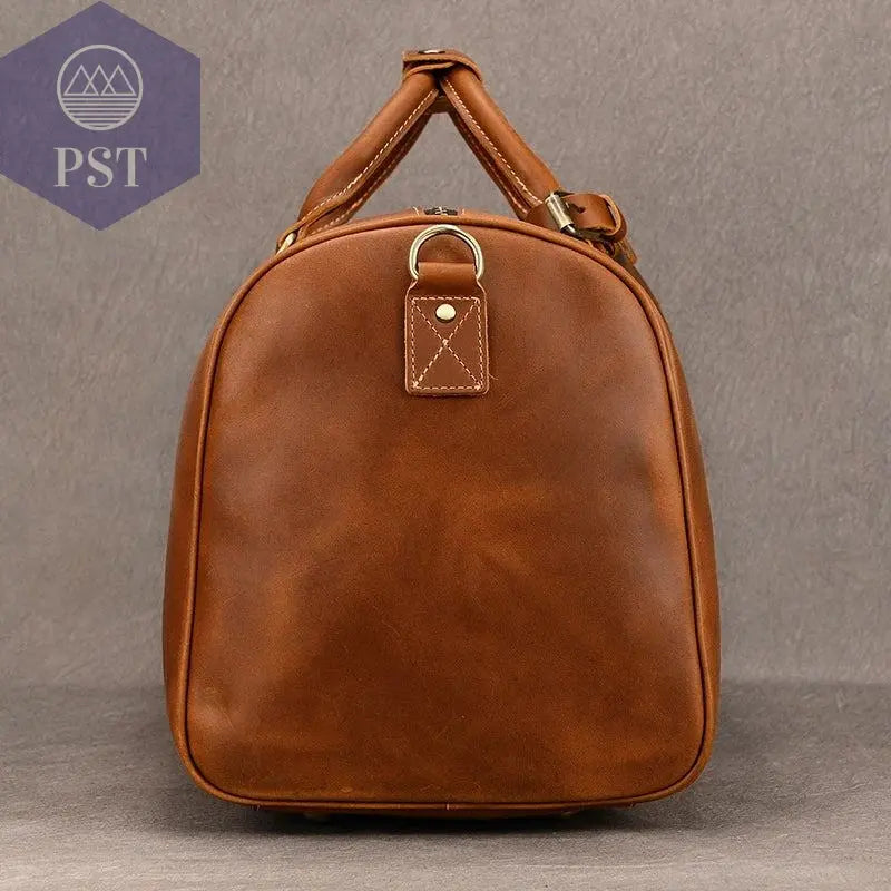 Big Capacity Genuine Leather Travel Bag For Men Women Soft Black Cowhide Casual Travel Duffel Large Luggage Weekend Shoulder Bag - PST PS Tradings  PST PS Tradings