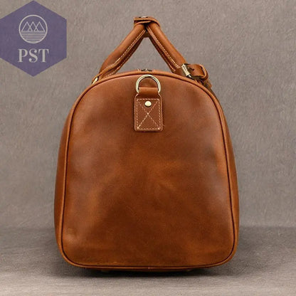 Big Capacity Genuine Leather Travel Bag For Men Women Soft Black Cowhide Casual Travel Duffel Large Luggage Weekend Shoulder Bag - PST PS Tradings  PST PS Tradings