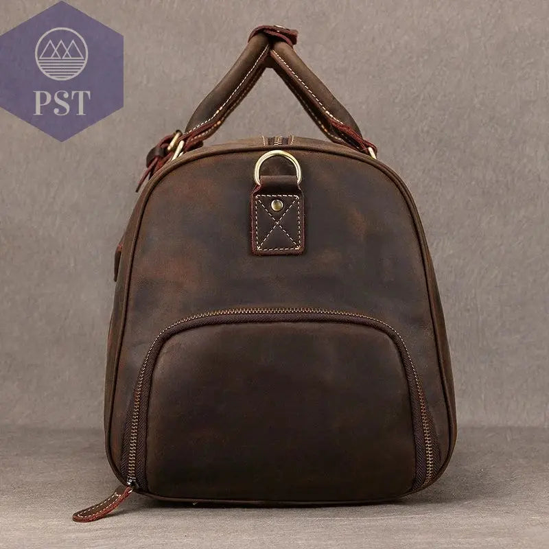 Big Capacity Genuine Leather Travel Bag For Men Women Soft Black Cowhide Casual Travel Duffel Large Luggage Weekend Shoulder Bag - PST PS Tradings  PST PS Tradings