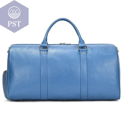 Big Capacity Genuine Leather Travel Bag For Men Women Soft Black Cowhide Casual Travel Duffel Large Luggage Weekend Shoulder Bag - PST PS Tradings  PST PS Tradings