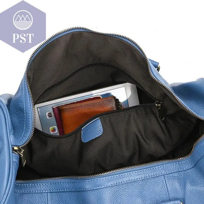 Big Capacity Genuine Leather Travel Bag For Men Women Soft Black Cowhide Casual Travel Duffel Large Luggage Weekend Shoulder Bag - PST PS Tradings  PST PS Tradings