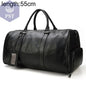 Big Capacity Genuine Leather Travel Bag For Men Women Soft Black Cowhide Casual Travel Duffel Large Luggage Weekend Shoulder Bag - PST PS Tradings  PST PS Tradings