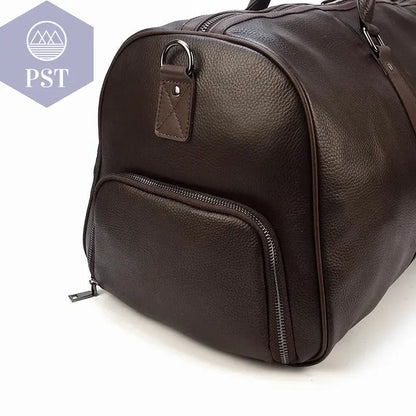 Big Capacity Genuine Leather Travel Bag For Men Women Soft Black Cowhide Casual Travel Duffel Large Luggage Weekend Shoulder Bag - PST PS Tradings  PST PS Tradings