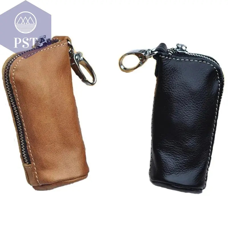 CICICUFF Men Key Bag Genuine Cow Leather Buckets Key Cases Pouch Zipper Keychain Auto Car Key Case Bag Women Home Key Holder - PST PS Tradings