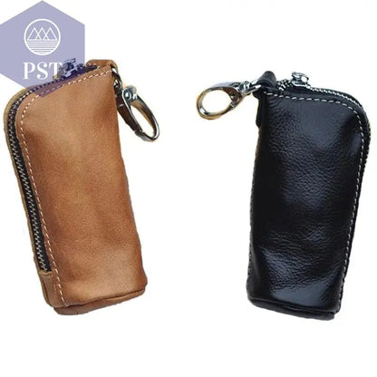 CICICUFF Men Key Bag Genuine Cow Leather Buckets Key Cases Pouch Zipper Keychain Auto Car Key Case Bag Women Home Key Holder - PST PS Tradings