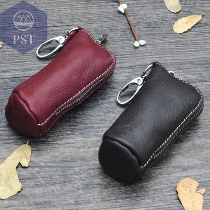 CICICUFF Men Key Bag Genuine Cow Leather Buckets Key Cases Pouch Zipper Keychain Auto Car Key Case Bag Women Home Key Holder - PST PS Tradings