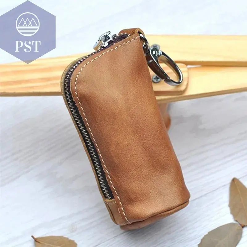 CICICUFF Men Key Bag Genuine Cow Leather Buckets Key Cases Pouch Zipper Keychain Auto Car Key Case Bag Women Home Key Holder - PST PS Tradings
