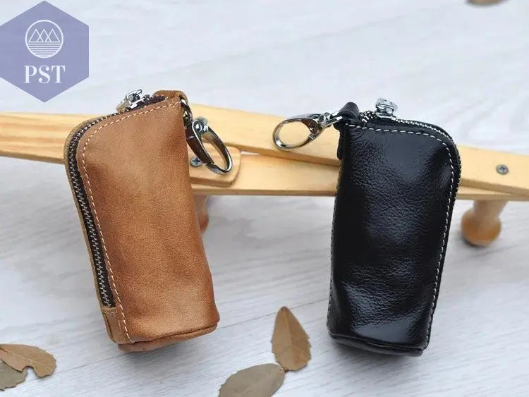 CICICUFF Men Key Bag Genuine Cow Leather Buckets Key Cases Pouch Zipper Keychain Auto Car Key Case Bag Women Home Key Holder - PST PS Tradings