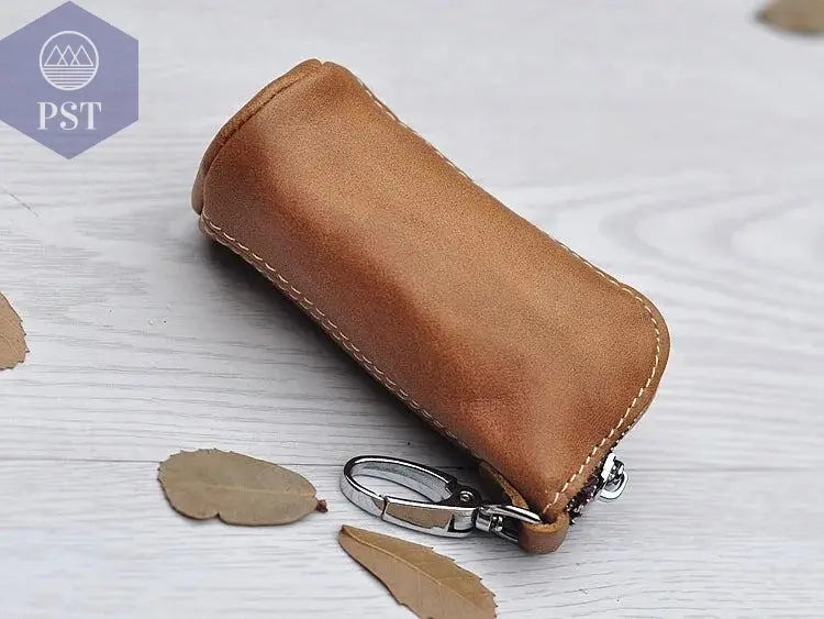CICICUFF Men Key Bag Genuine Cow Leather Buckets Key Cases Pouch Zipper Keychain Auto Car Key Case Bag Women Home Key Holder - PST PS Tradings