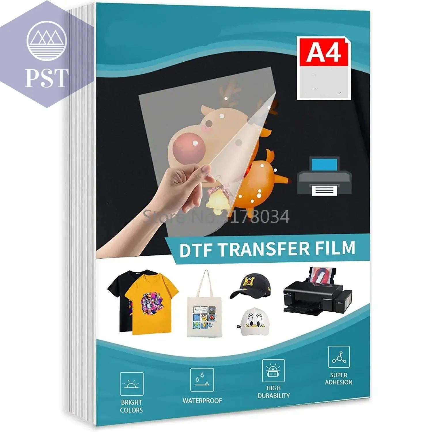 DTF Transfer Film Paper PET Heat Transfer Paper A4 Double-Sided Glossy Clear Pretreat Film for DTF Epson Inkjet Printer - PST PS Tradings