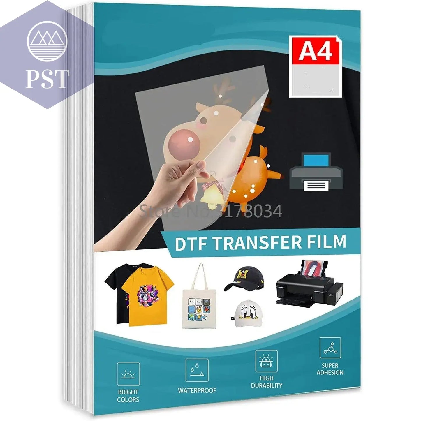 DTF Transfer Film Paper PET Heat Transfer Paper A4 Double-Sided Glossy Clear Pretreat Film for DTF Epson Inkjet Printer - PST PS Tradings