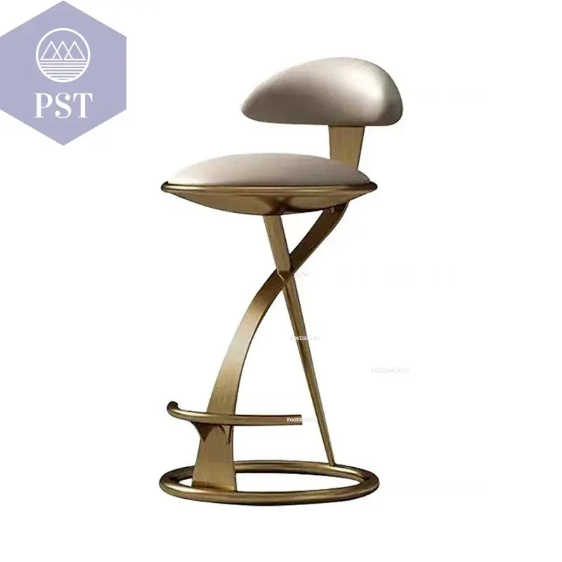 Designer Licht Luxus Bar Stühle Italienischen Hohe Hocker Hause Edelstahl Café Küche Rückenlehne Bar Stuhl Kreative Bar Möbel       PST PS Tradings