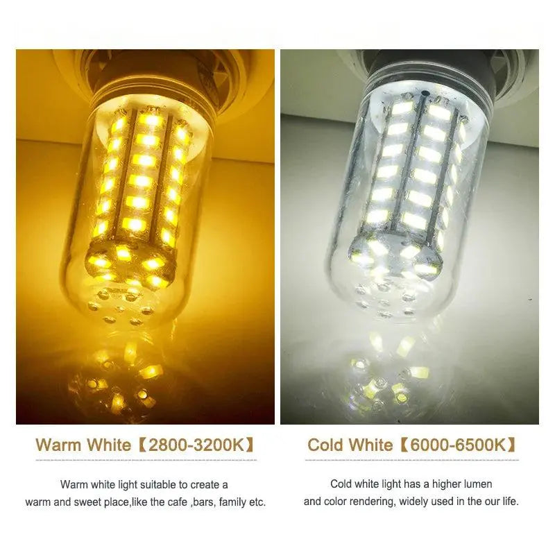 E27 LED Lamp E14 LED Bulb SMD5730 220V Corn Bulb 24 36 48 56 69 72LEDs Chandelier Candle LED Light For Home Ampoule       PST PS Tradings