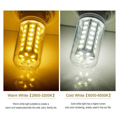 E27 LED Lamp E14 LED Bulb SMD5730 220V Corn Bulb 24 36 48 56 69 72LEDs Chandelier Candle LED Light For Home Ampoule       PST PS Tradings