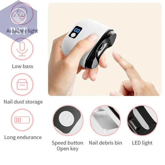 Electric Nail Clipper 3Speed Levels Automatic Nail Clipper Nail Clip Storage and LCD Light USB for Adults Seniors Babies Kids - PST PS Tradings