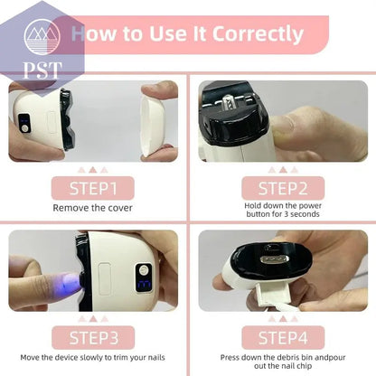 Electric Nail Clipper 3Speed Levels Automatic Nail Clipper Nail Clip Storage and LCD Light USB for Adults Seniors Babies Kids - PST PS Tradings