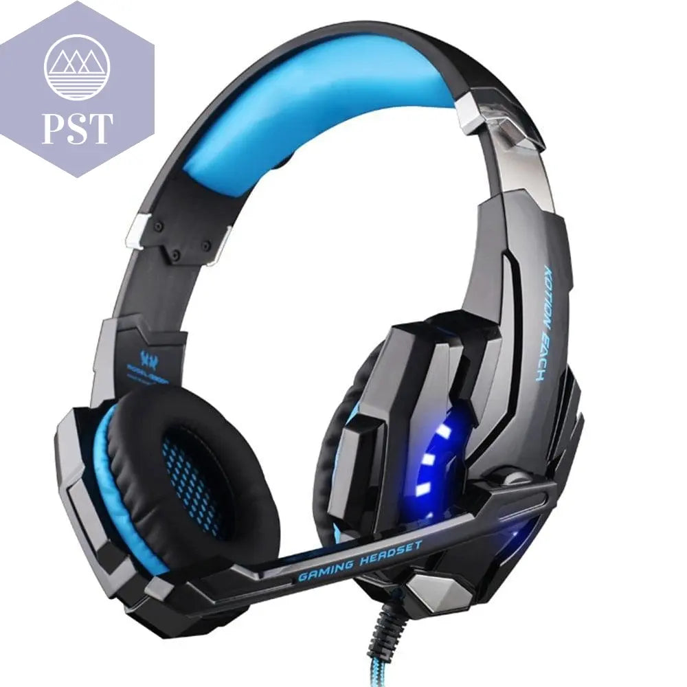 Futuristic Style LED Gaming Headphones Light Best Headphone Gaming      Sky-Blue PST PS Tradings