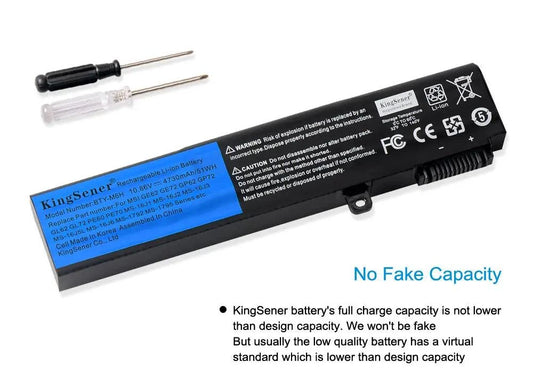 KingSener BTY-M6H Battery For MSI GE62 GE72 GP62 GP72 GL62 GL72 GP62VR GP72VR PE60 PE70 MS-16J2 MS-16J3 MS-16J9 MS-1792 MS-1795 - Property & Safety Tradings