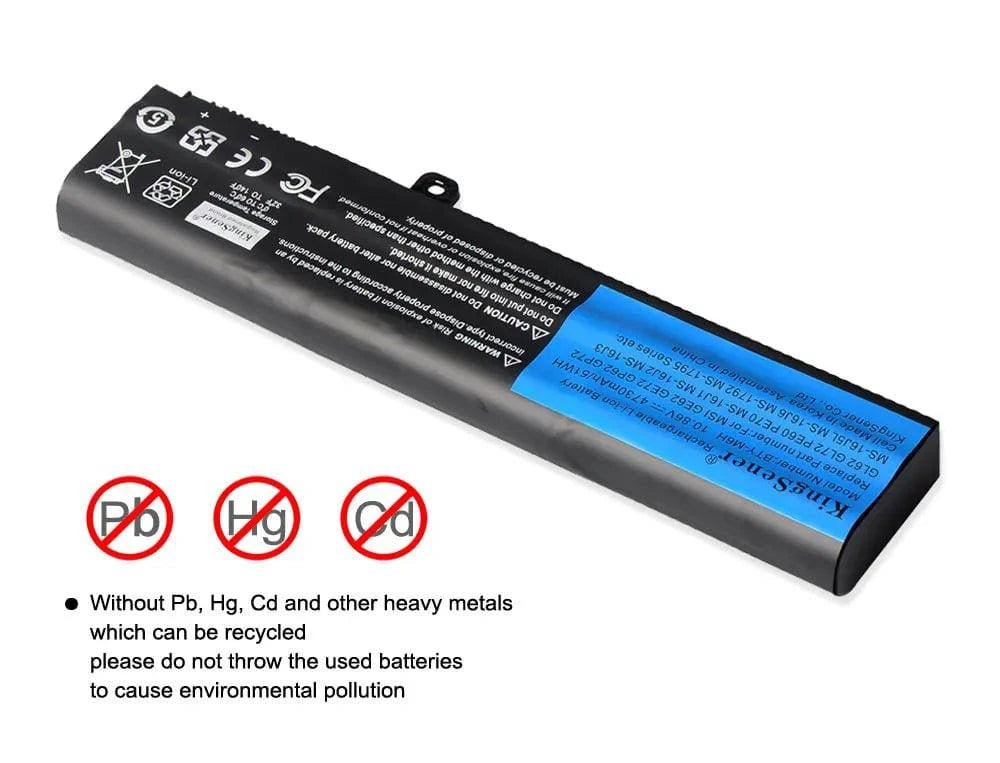 KingSener BTY-M6H Battery For MSI GE62 GE72 GP62 GP72 GL62 GL72 GP62VR GP72VR PE60 PE70 MS-16J2 MS-16J3 MS-16J9 MS-1792 MS-1795 - Property & Safety Tradings