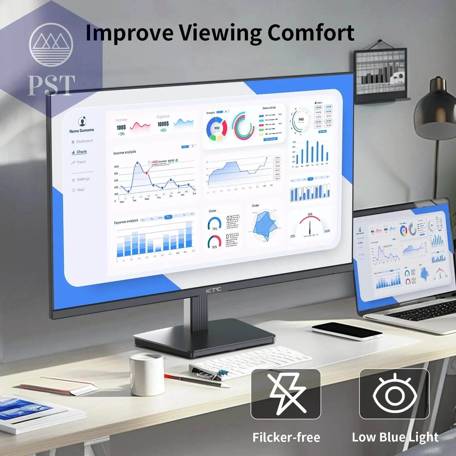 KTC 27 Zoll QHD Display Gaming Monitor 100Hz IPS PST PS Tradings Monitor PST PS Tradings  PST PS Tradings