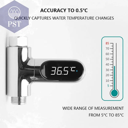 LED Display Water Shower Thermometer Self-Generating Electricity Water Temperature Monitoring Baby Care Smart Temperature Meter - PST PS Tradings