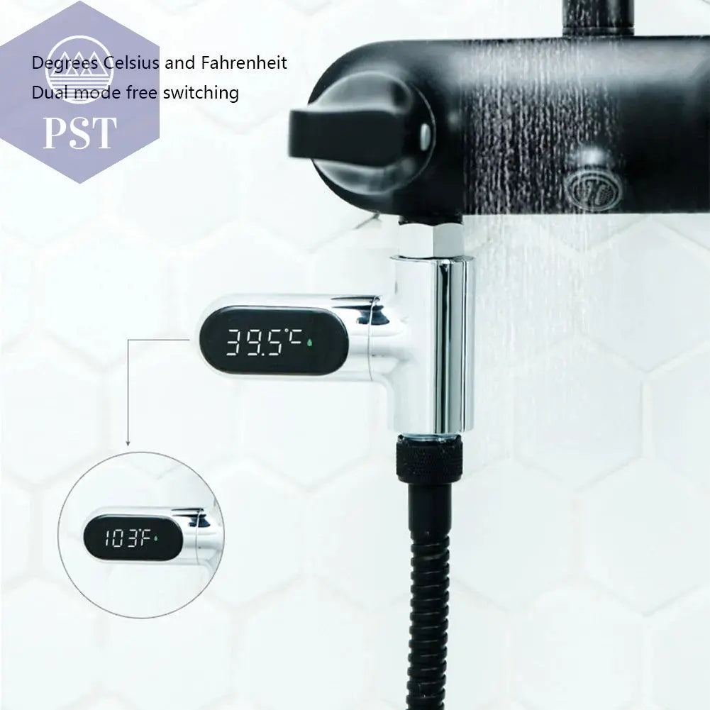 LED Display Water Shower Thermometer Self-Generating Electricity Water Temperature Monitoring Baby Care Smart Temperature Meter - PST PS Tradings