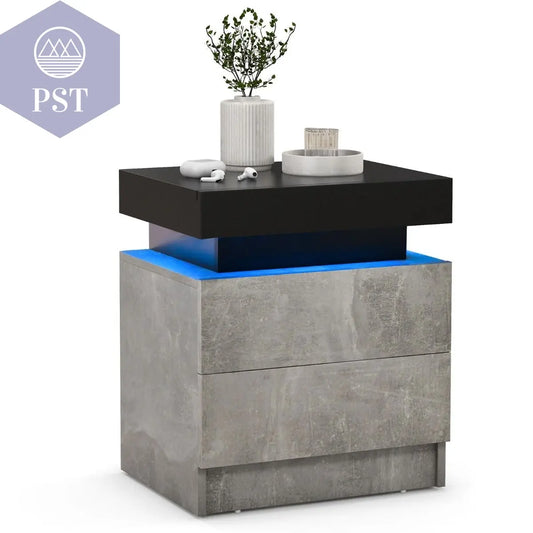 LED Nachttisch mit 2 Schubladen - Modernes Design PST PS Tradings Nachttisch PST PS Tradings Default-Title PST PS Tradings LED Nachttisch mit 2 Schubladen - Modernes Design Nachttisch