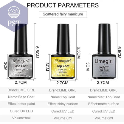 Limegirl Gel Nail Polish Set 60/40/24Colors Semi Permanent UV Led Gel Varnish Soak Off Nail Lacquers Base Top Coat  Limegirl Gel Nail Polish set     PST PS Tradings