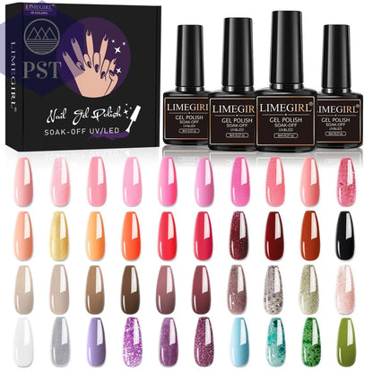 Limegirl Gel Nail Polish Set 60/40/24Colors Semi Permanent UV Led Gel Varnish Soak Off Nail Lacquers Base Top Coat  Limegirl Gel Nail Polish set     PST PS Tradings