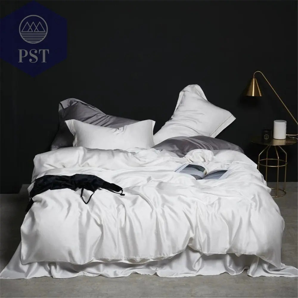 Luxuriöses Seiden Bettwäsche Set Bettbezug Bettzeug PST PS Tradings  PST PS Tradings King-003-Fitted-Bed-Sheet PST PS Tradings Luxuriöses Seiden Bettwäsche Set Bettbezug Bettzeug