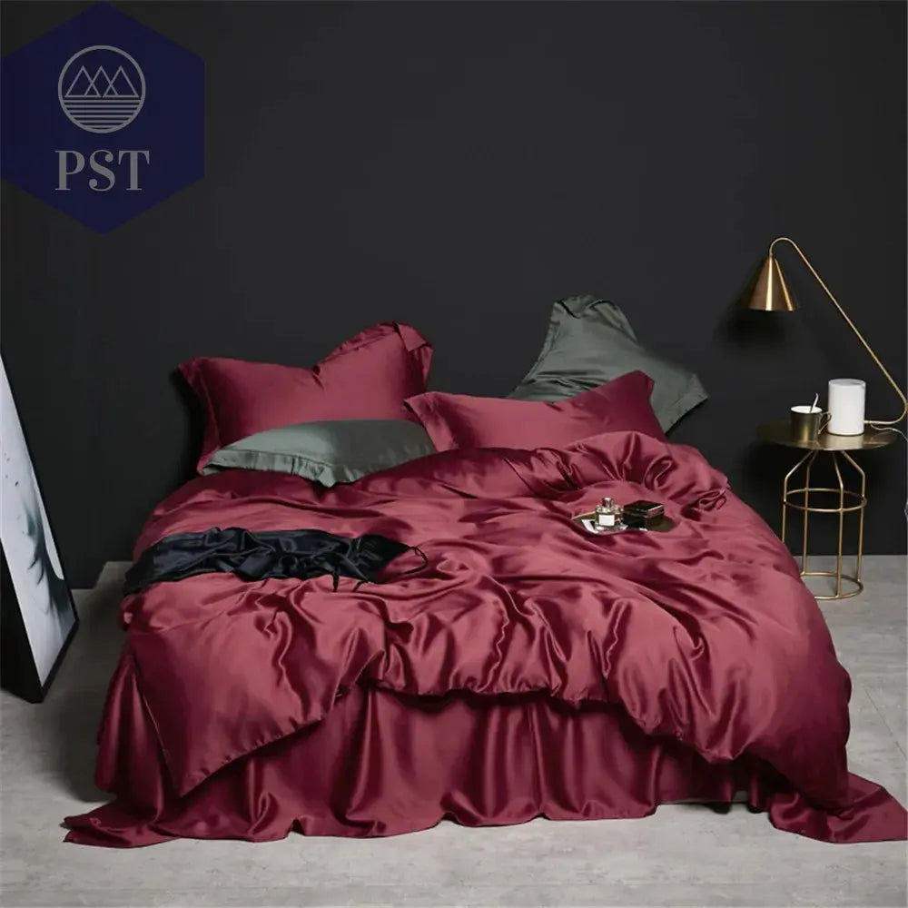 Luxuriöses Seiden Bettwäsche Set Bettbezug Bettzeug PST PS Tradings  PST PS Tradings King-006-Fitted-Bed-Sheet PST PS Tradings Luxuriöses Seiden Bettwäsche Set Bettbezug Bettzeug