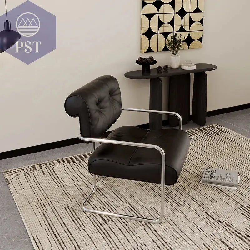 Minimalistischer moderner Wohnzimmer Stuhl aus Edelstahl PST PS Tradings Stuhl PST PS Tradings Black PST PS Tradings